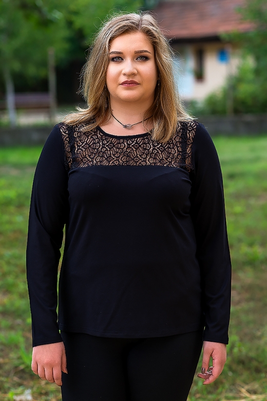 Ежедневна дамска блузка (черен)